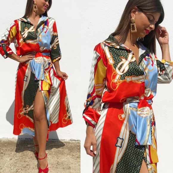 Zara Dresses Zara Print Dress With Tie Belt Poshmark